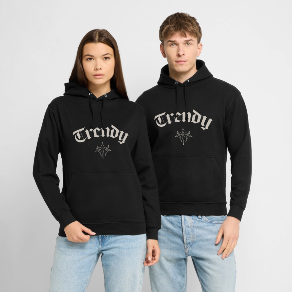 Trendy Unisex Hoodie - black